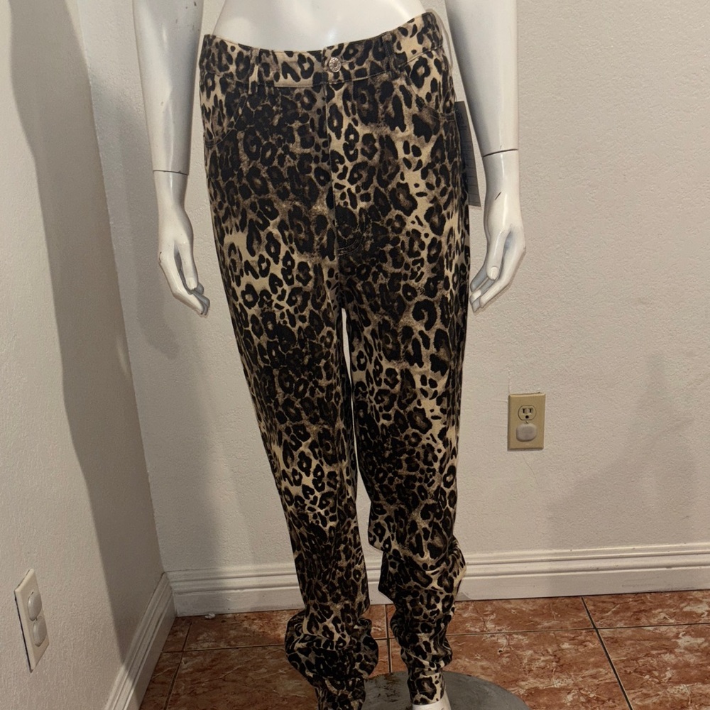 Hera Collection Leopard Print Pants - Black and Tan